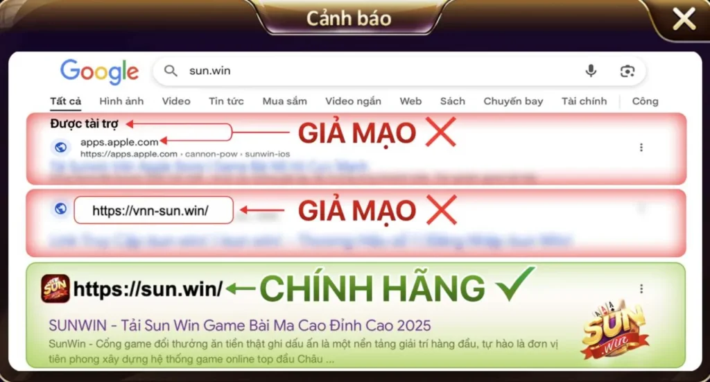 Làm sao để nhận biết Sunwin thật giữa hàng loạt trang giả? 1 Sunwin